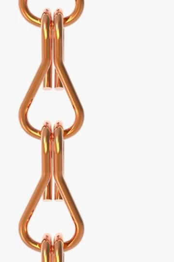 Bright orange chain curtain colour sample