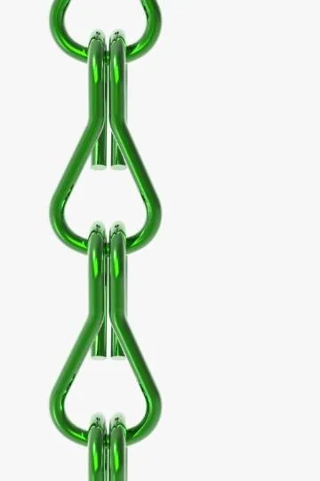 Grass green chain curtain colour sample