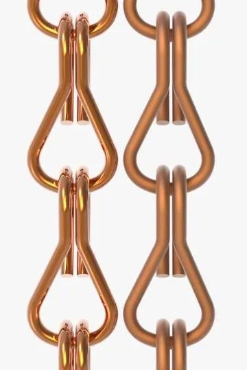 Orange chain curtain colour sample