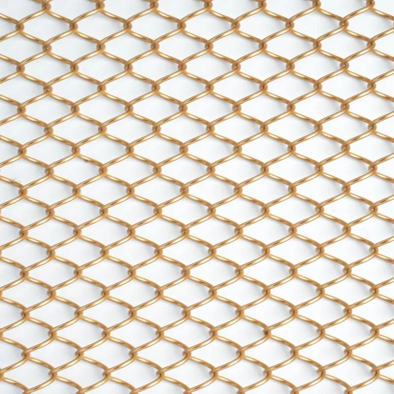 Large opening coiled wire fabric sample