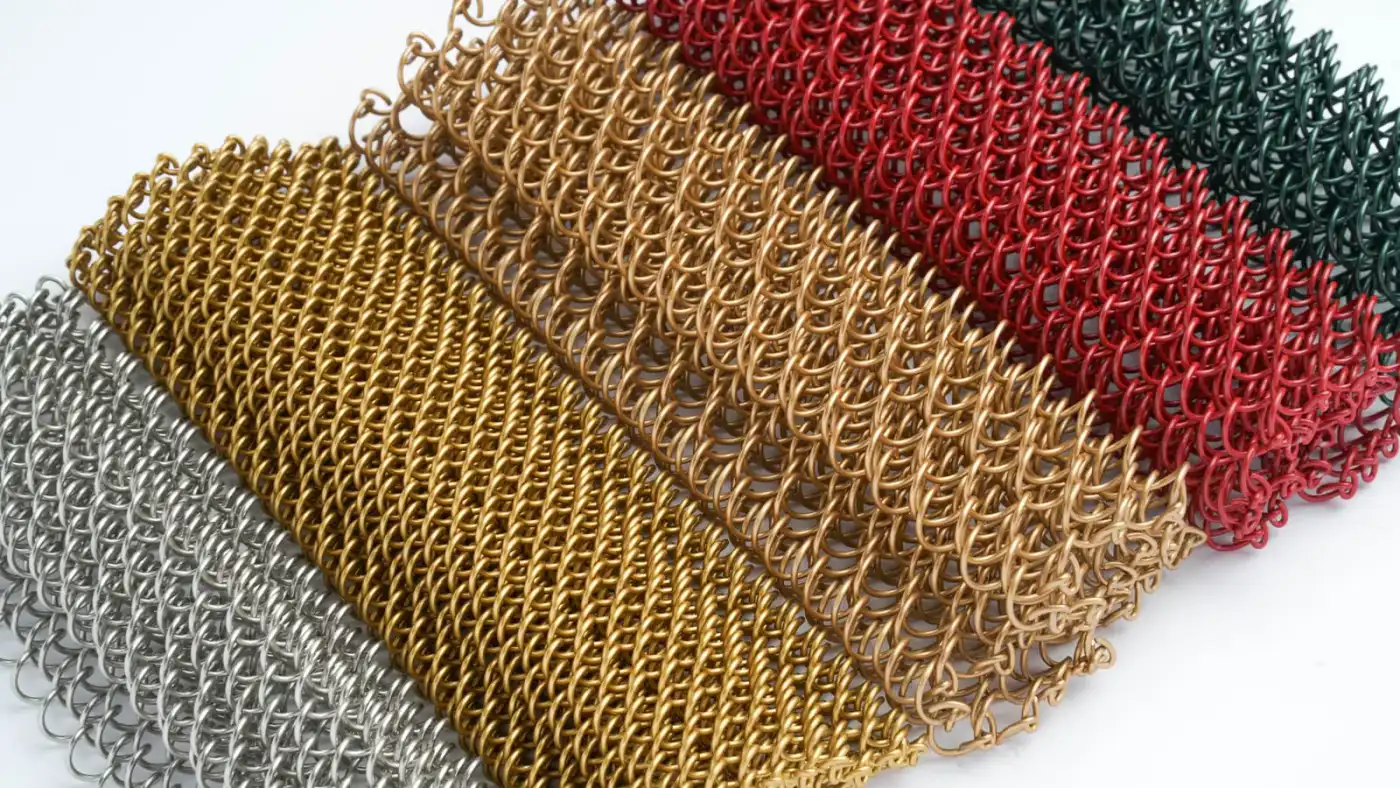 Aluminum material route comparison with warm and cool woven metal mesh samples