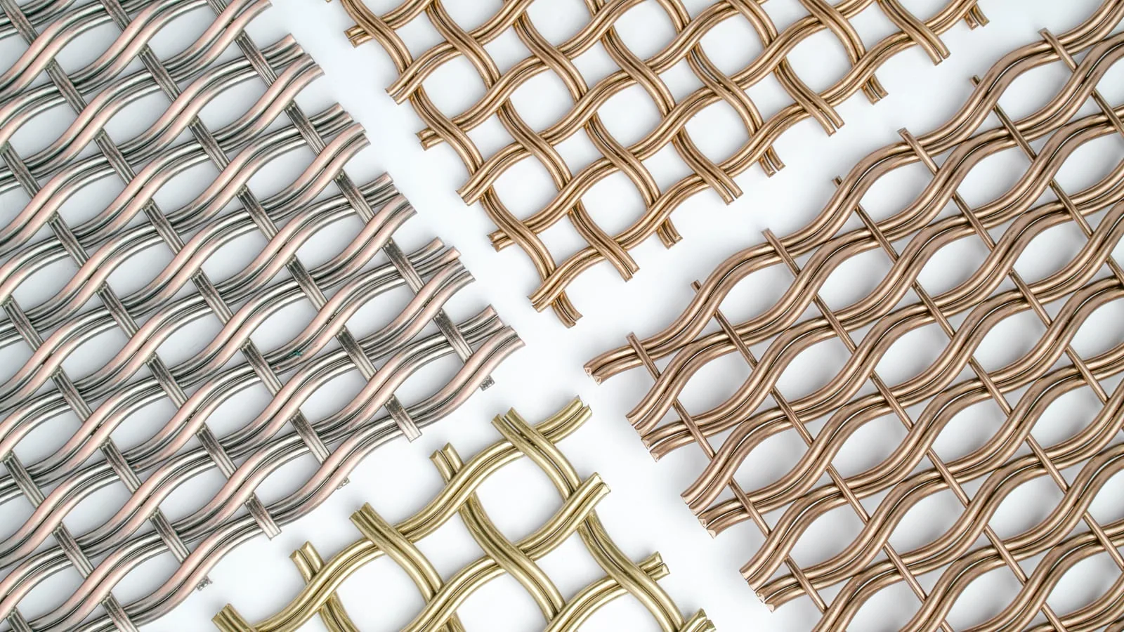 Custom architectural metal mesh finish development samples by SGORIA