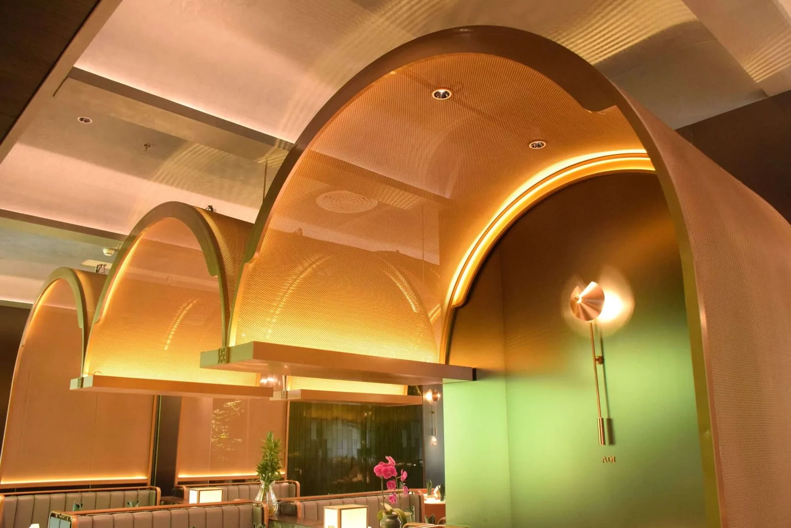 Hotel corridor metal mesh wall cladding project reference
